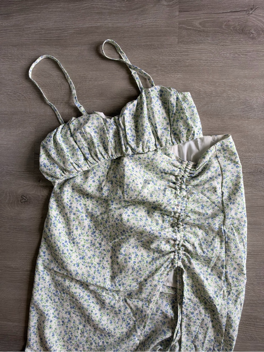 Floral Ruched Cami Set - Light Floral - Picture 1 of 2